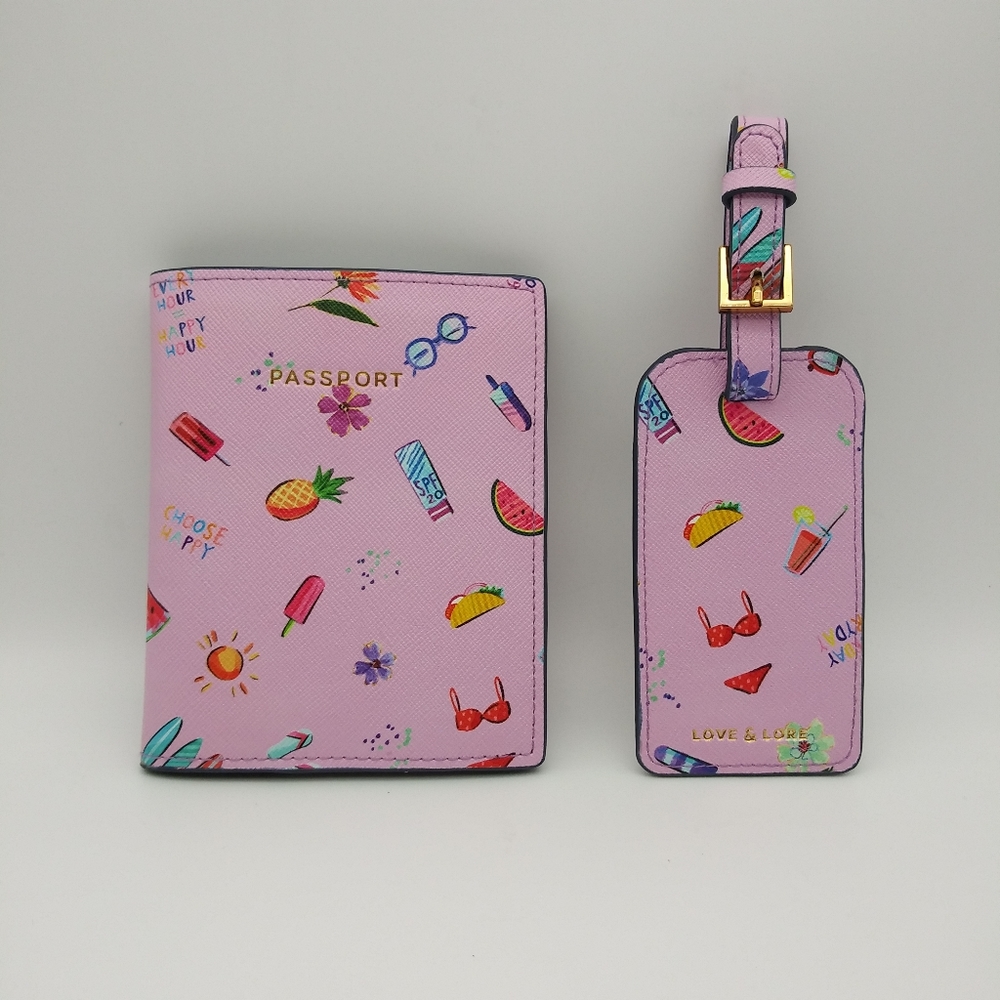 Love & Lore Passport & Luggage Tag Set NWOT